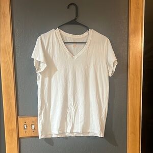 Classic White V-Neck Women's Top